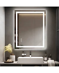 Busdays 20 x 28 Inch Frameless Led Bathroom Mirror Smart Touch Bright Light Modern Wall Mounted Vanity Mirror