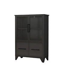 Streamdale Furniture Metal Storage Cabinet with 4 Doors and Adjustable Shelf