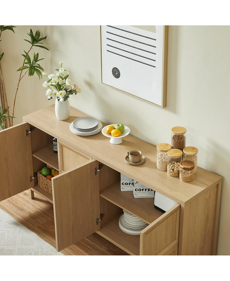 Streamdale Furniture Modern Sideboard Tip-On, Soft-Close, Wall Mount