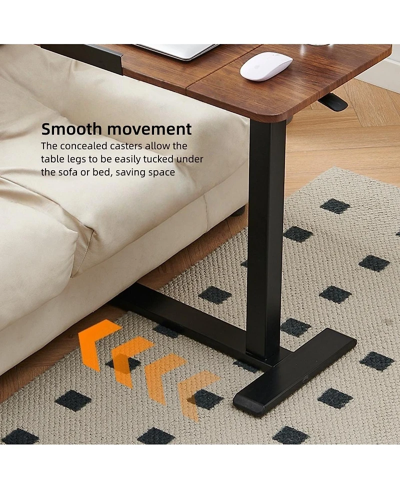 Streamdale Furniture Adjustable Rolling Overbed Desk with Flip Top