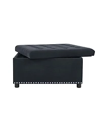 Streamdale Furniture Tufted Storage Ottoman with Nailhead Trim