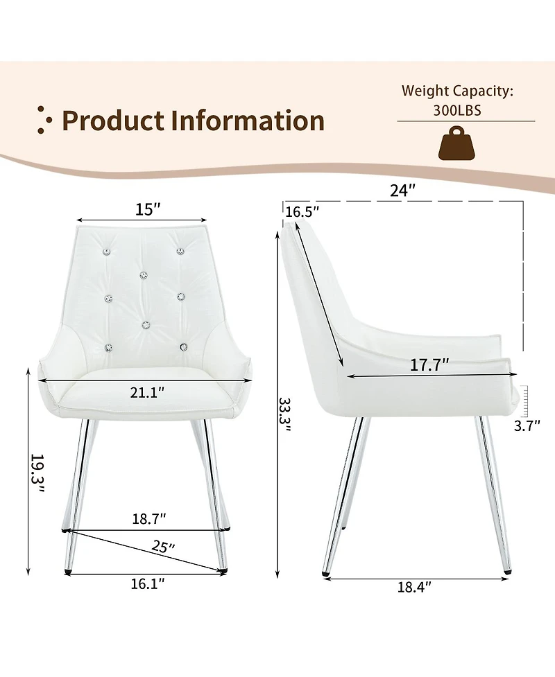 Streamdale Furniture Crocodile Pattern Pu Leather Accent Chairs (Set of 2)