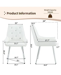 Streamdale Furniture Crocodile Pattern Pu Leather Accent Chairs (Set of 2)