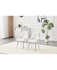 Streamdale Furniture Crocodile Pattern Pu Leather Accent Chairs (Set of 2)