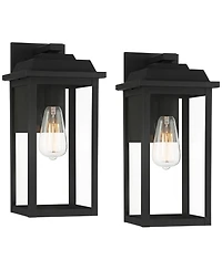 John Timberland Eastcrest Modern Outdoor Wall Light Fixtures Set of 2 Textured Metal 15 Clear Glass for Post Exterior Barn Deck