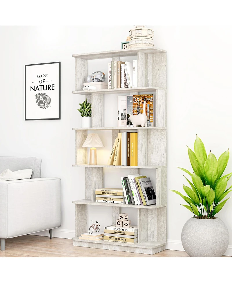 Streamdale Furniture 31.5"x64.56" 5-Tier Open Bookshelf Mdf Display Shelving