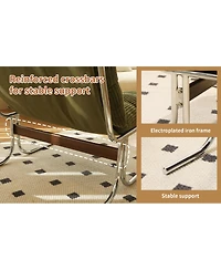 Streamdale Furniture Modern Green Accent Chair with Metal Frame