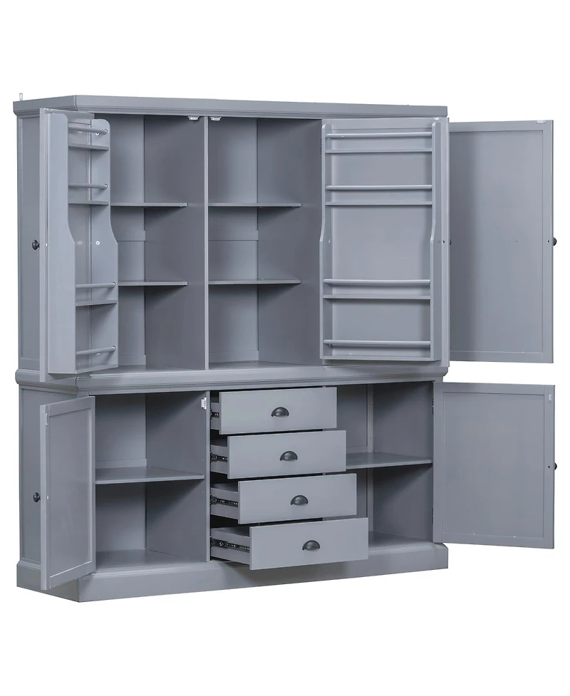 Streamdale Furniture Freestanding Wooden Kitchen Pantry Cabinet with Drawers and Doors