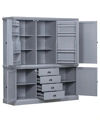 Streamdale Furniture Freestanding Wooden Kitchen Pantry Cabinet with Drawers and Doors