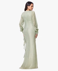 Betsy & Adam Women's V-Neck Ball Gown