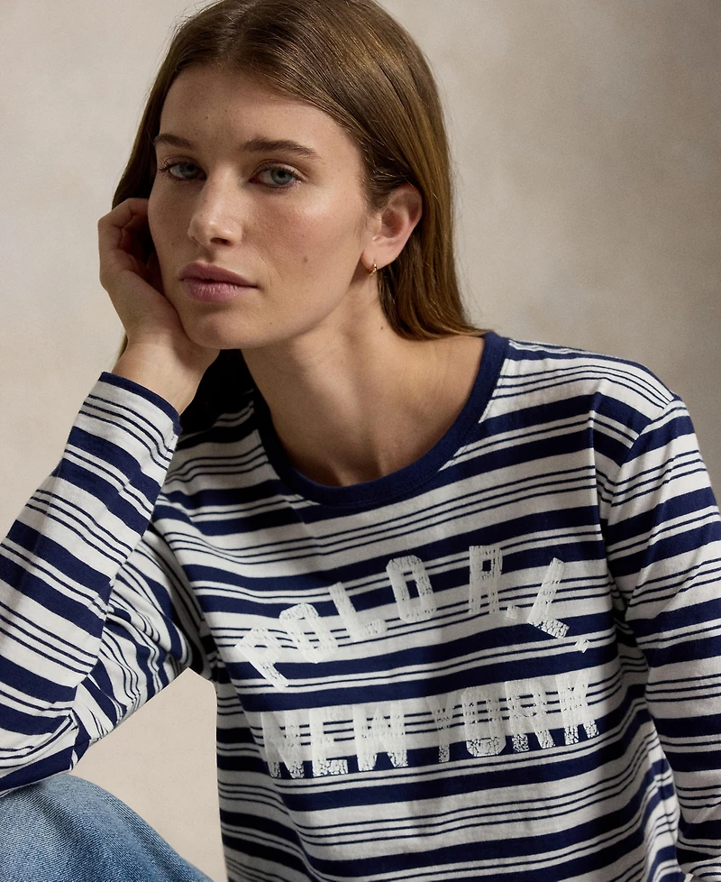 Polo Ralph Lauren Women's Striped Crewneck Long-Sleeve T-Shirt