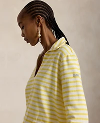 Polo Ralph Lauren Women's Striped Split-Placket Mariner Pull-On T-Shirt