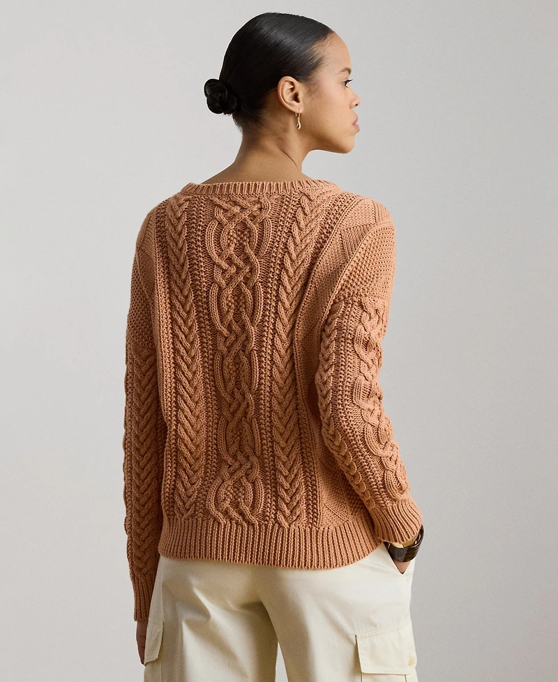 Lauren Ralph Lauren Women's Cable-Knit Boat Neck Sweater