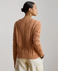 Lauren Ralph Women's Cable-Knit Boat Neck Sweater