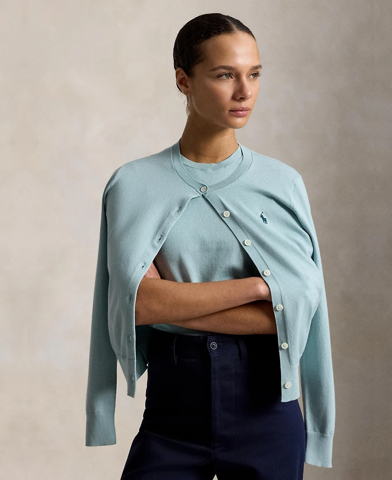 Polo Ralph Lauren Women's Crewneck Button-Up Cardigan Sweater