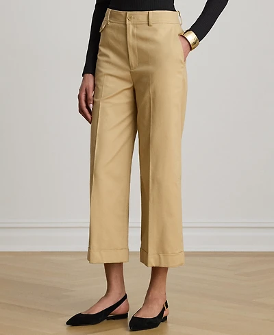 Lauren Ralph Women's High-Rise Double-Faced Stretch Cropped Pants