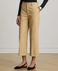 Lauren Ralph Women's High-Rise Double-Faced Stretch Cropped Pants