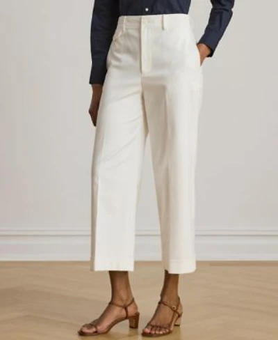 Lauren Ralph Lauren Womens High Rise Double Faced Stretch Cropped Pants