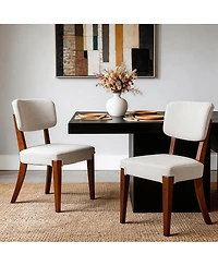 Streamdale Furniture Armless Dining Chairs Set of 2 with Wood Legs