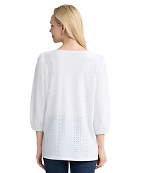 Jones New York Women's 3/4-Length-Sleeve Pull-On Top