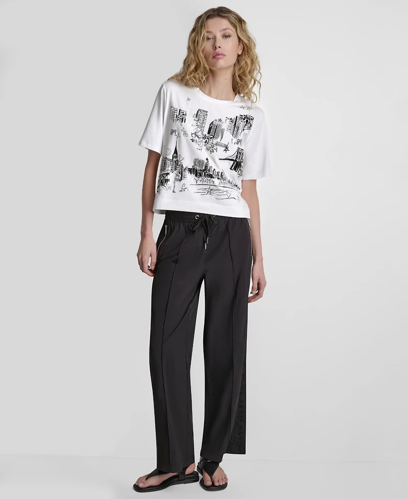 Dkny Women's Short-Sleeve Crewneck T-Shirt