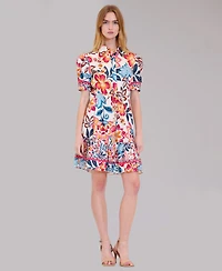 julia jordan Women's Printed Collared Neck Shirt Dress
