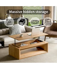 Streamdale Furniture Lift-Top Coffee Table with Storage and Adjustable Height