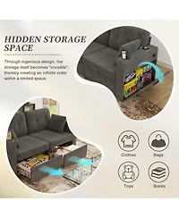 Streamdale Furniture Modern 3-Seat Chenille Sofa with Usb and Storage