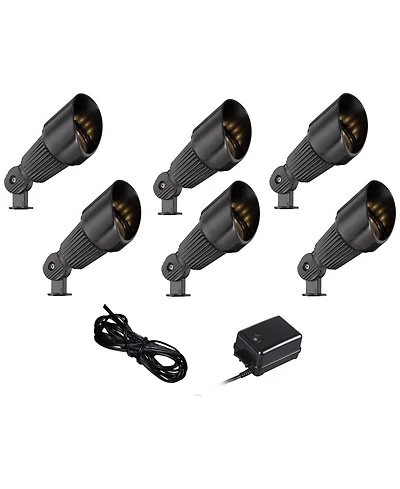 John Timberland 7 High Traditional 8-Piece Outdoor Landscape Spotlight Set Porch House with 99-Feet Cable Led Bulb