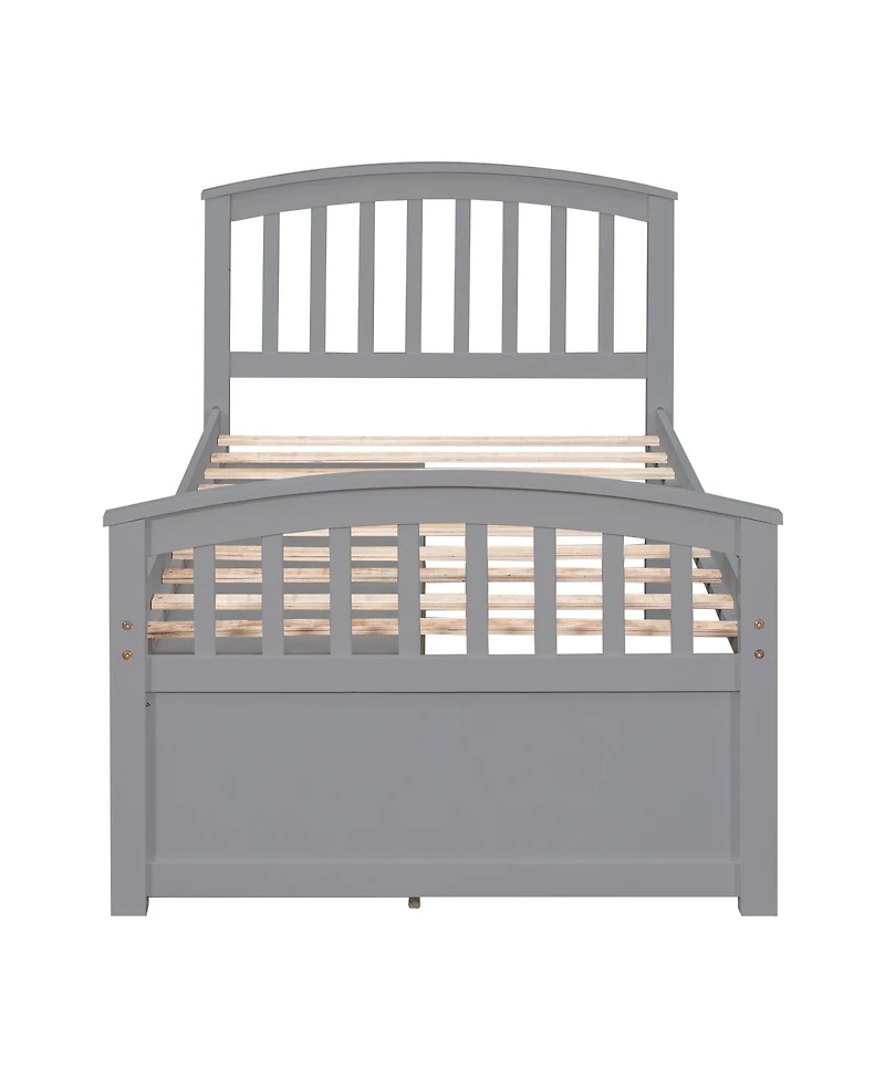 Streamdale Furniture Twin Size Platform Storage Bed Solid Wood Bed with 6 Drawers
