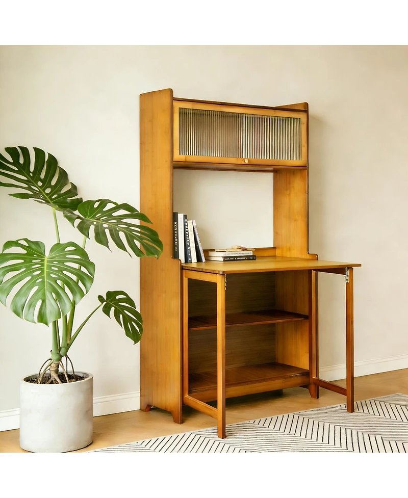 Streamdale Furniture Bamboo Folding Table for Office, Bedroom, Living Room