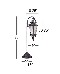 John Timberland Casa Marseille High Traditional Outdoor Landscape Path Lights Porch Set of 2 Led Bulb Bronze Finish