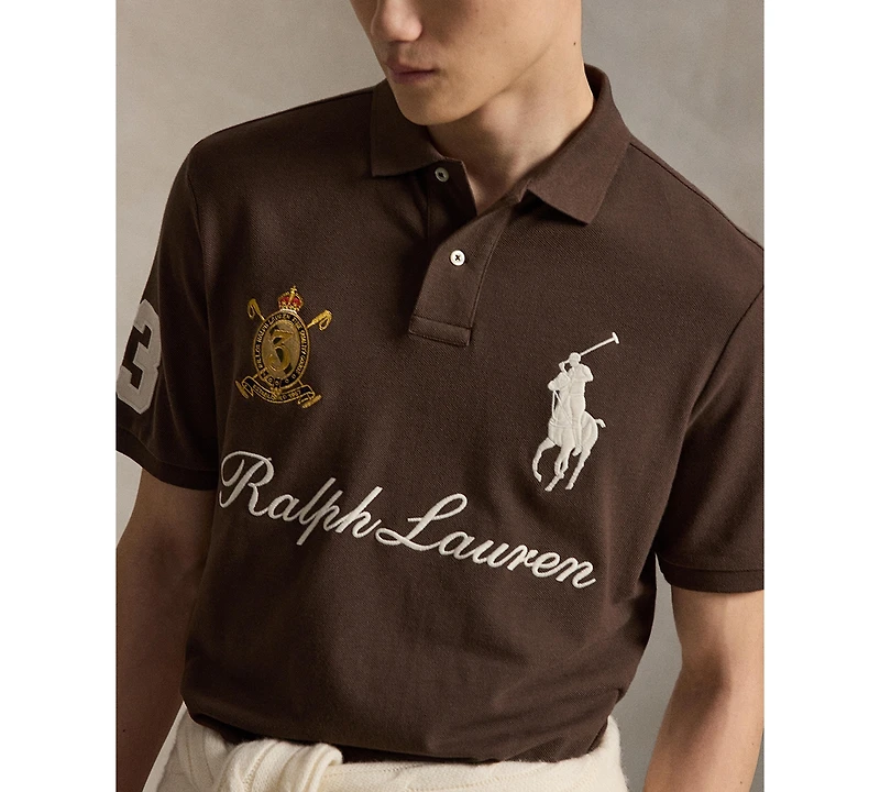 Polo Ralph Lauren Men's Custom Slim-Fit Big Pony Mesh Polo Shirt