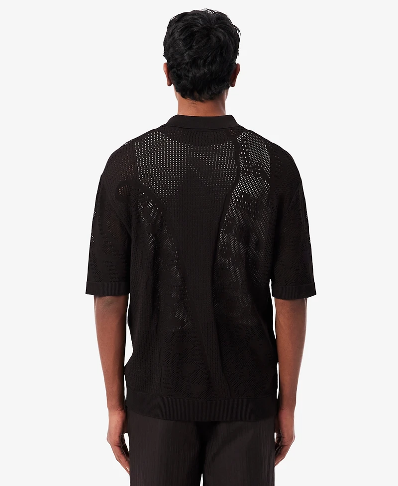 Lacoste Men's Lacy Knit Polo Collar Sweater Shirt