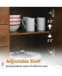 Rainsken Buffet Cabinet, 47.3" Mid Century Modern Sideboard with 2 Doors and 3 Drawers, Accent Console Table for Kitchen, Living Room