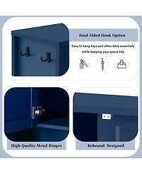 Rainsken 55" Modern Wood 4 Door Buffet Sideboard with Open Shelf