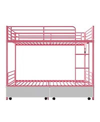Streamdale Furniture Metal Bunk Bed w/Usb, Split, Storage