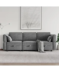 gaomon 87" W 3 Seater Couch with Storage, Comfortable Sectional Couches and Sofas for Living Room Bedroom Office Small Space