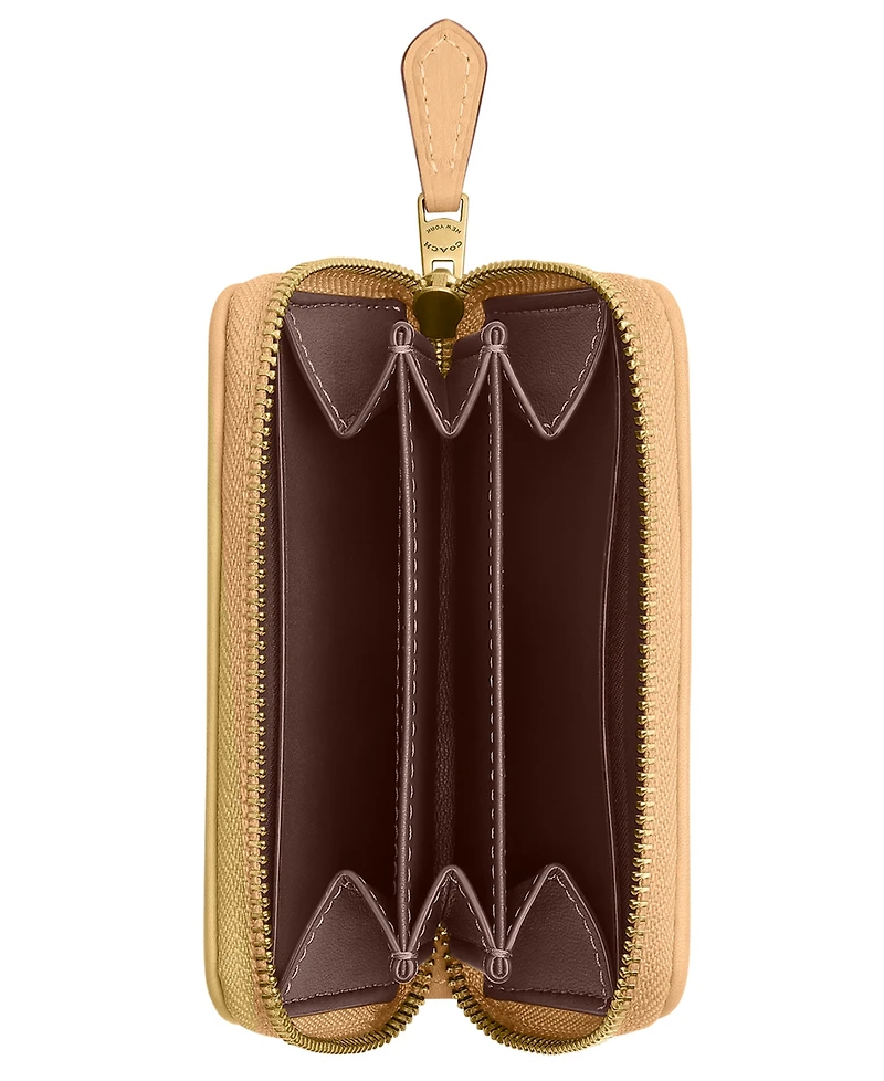 Coach Signature Jacquard Essential Small Zip Around Card Case