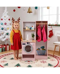 Slickblue Kids Corner Play Kitchen with Realistic Lights and Sounds