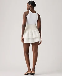Levi's Women's Mid Rise Smocked Cotton Mini Skirt