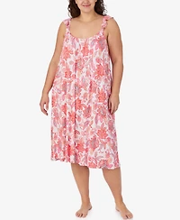Ellen Tracy Plus Sleeveless Midi Nightgown