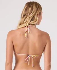 Roxy Women's Printed Mini Tiki Tri Halter Swim Bikini Top