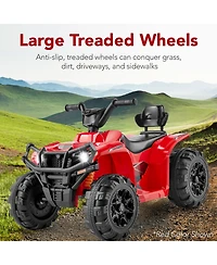 Best Choice Products 12V Kids Ride-On Atv Quad w/ Bluetooth, 2.4mph Max, Treaded Tires, Led Lights, Radio