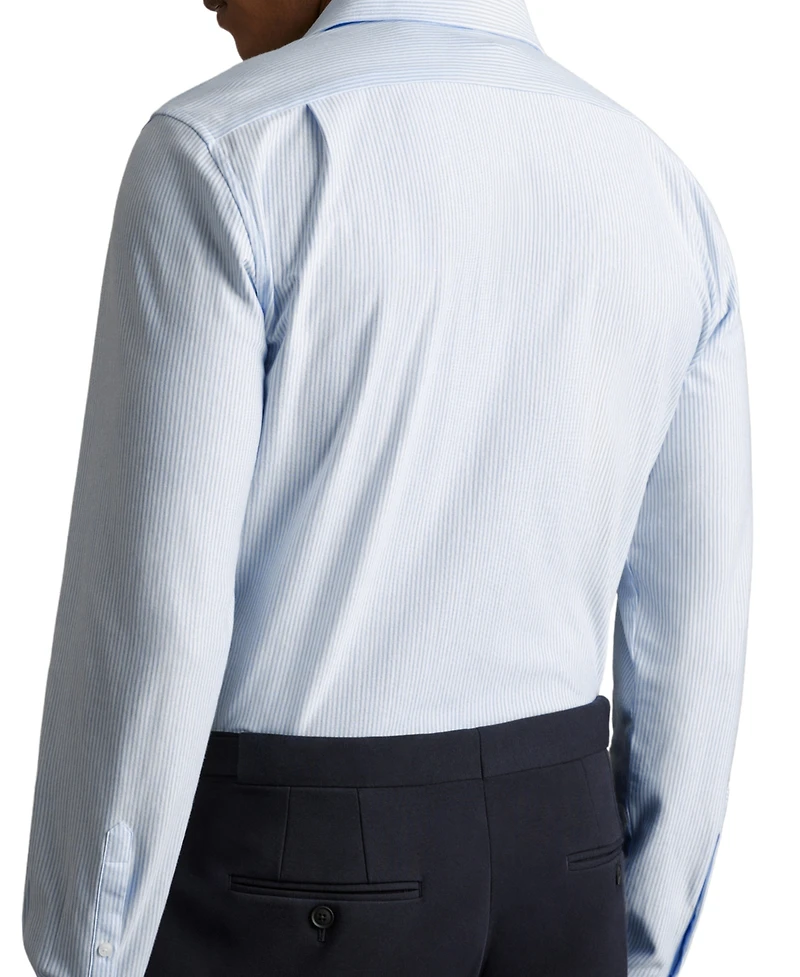 Reiss Men's Cotton-Blend Cutaway-Collar Striped Shirt