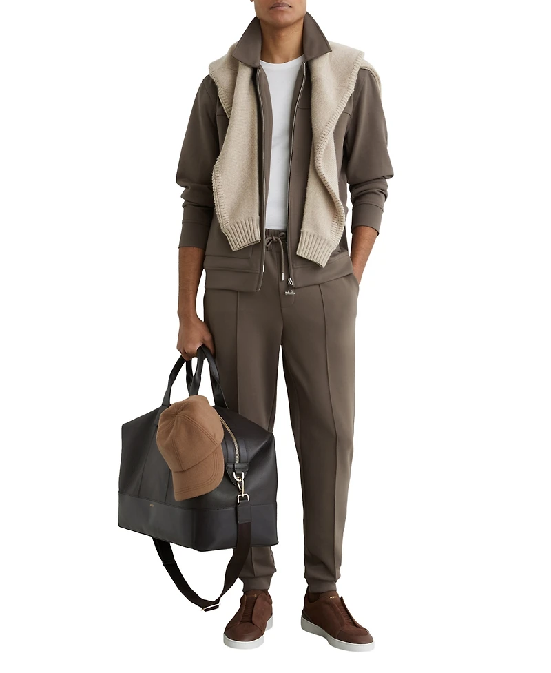 Reiss Men's Premium Interlock Zip-Through Overshirt