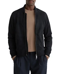 Reiss Men's Suede Zip-Through Bomber Jacket