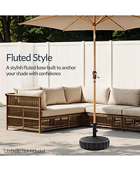 Best Choice Products Fillable Plastic Patio Umbrella Base Stand, Pole Holder w/ Adjustment Knob, Fluted Style - Black