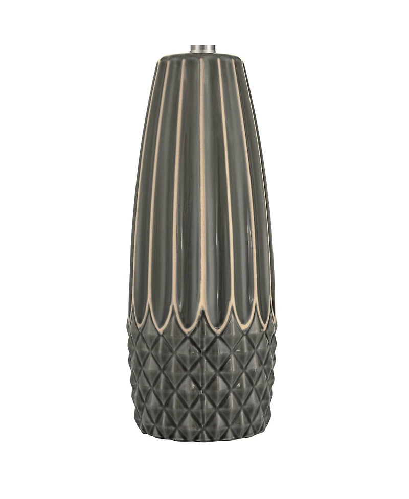 360 Lighting Olsen 26 1/2" High Charcoal Stripe Ceramic Table Lamp