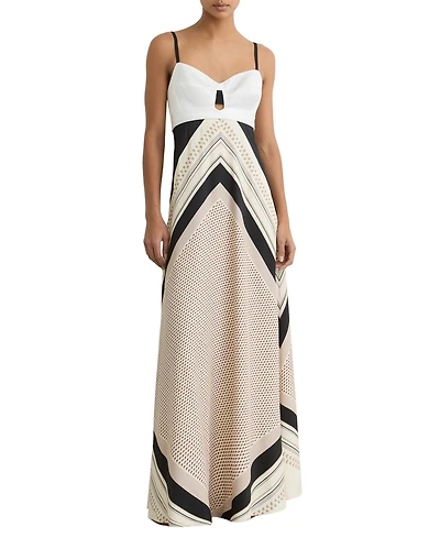 Reiss Women's Myra Scarf-Print Tie-Back Maxi Dress